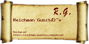 Reichman Gusztáv névjegykártya