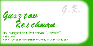 gusztav reichman business card